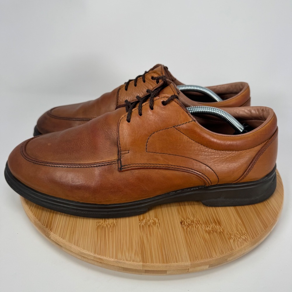 Allen Edmonds Passenger Tan Leather Moc Toe Derby Shoes Mens 12 D 3962 - Picture 5 of 11